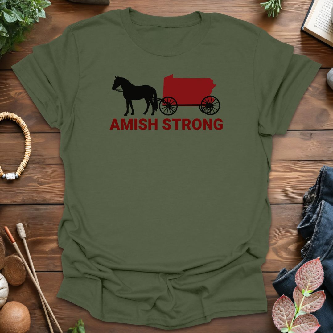 Amish Strong Horse Buggy T-Shirt